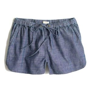 J.crew 3-inch Chambray Drawstring Shorts in Spring Chambray Wash Sz M
